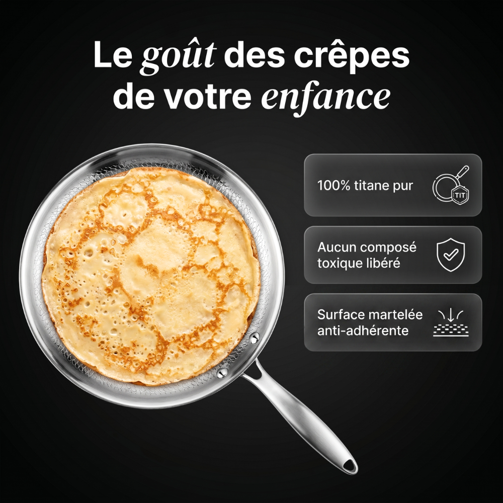 Crêpière 100% Titane Pur (28 cm) — TITANOX®